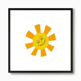 Cute sun printable art, smile sun print for Kids room, Sun poster, Kids playroom poster, Nursery sun wall art Downloadable file 5 Art Print