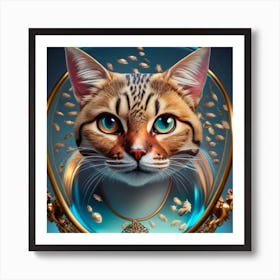 Cat In A Mirror Art Print