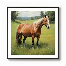 Horse In The Grass Art Print 1 Art Print