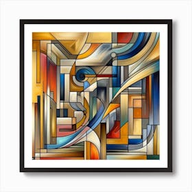 A mixture of modern abstract art, plastic art, surreal art, oil painting abstract painting art deco architecture 10 Art Print