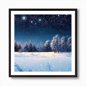 Winter Night Sky 1 Art Print