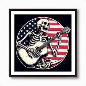 Skeleton Playing Guitar 2 Art Print