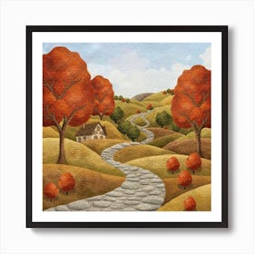 The Winding Road Home. In the middle of the meadows 3 Art Print