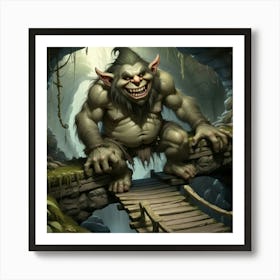 Troll Mythical Creature Monster Fantasy Folklore Legend Troll Bridge Forest Fairy Tale Ugl (2) Art Print