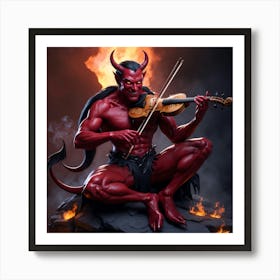 Devil Playing Violin Art Print