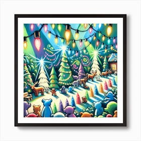 Super Kids Creativity:Christmas Teddy Bears 1 Art Print