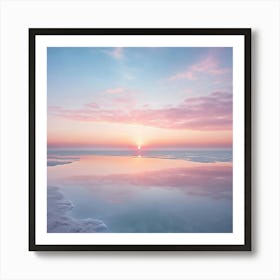 Picture This An 8k Panorama Of A Pastel Blush Pink Sky At Dawn Kissing The Horizon Art Print