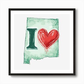 I Love Alabama 1 Art Print