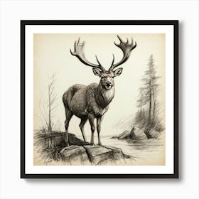 Stag! 12 Art Print