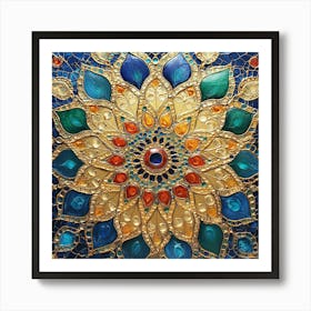 Mosaic Flower Art Art Print