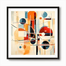 Geometric Symphony: Abstract Art with Circles and Bold Colors Art Print