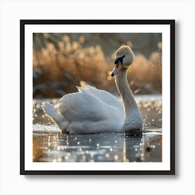 Swan In Winter 1 Art Print