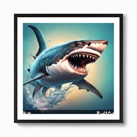 Shark In The Water Art Print