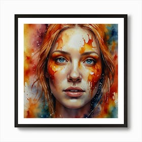 Watercolor Of A Girl 14 Art Print