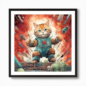 Cat In Space 1 Art Print