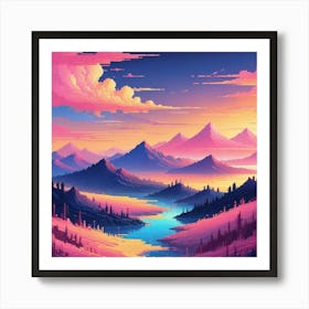 Pixel Art Art Print