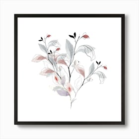 Abstract Flowers.Printed wall painting, high-level art. Art Print