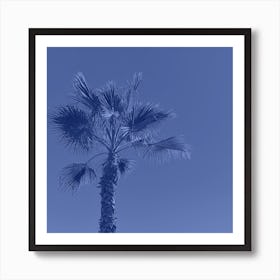 Blue Sapphire Palm Tree Art Print