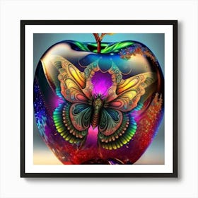 Butterfly Apple Art Print