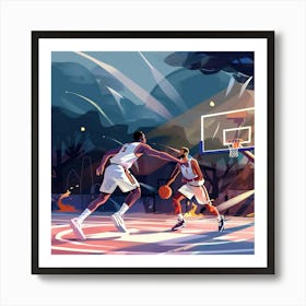 A Basketball Match Lofi Illustration 1718670951 3 Art Print