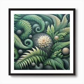 Green fern 13 Art Print