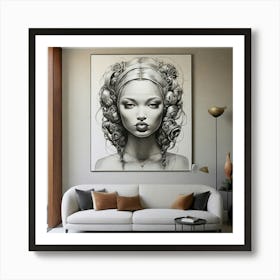 Black And White Portrait Of A Woman Art Print