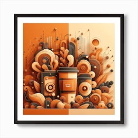Abstract coffee Art Print
