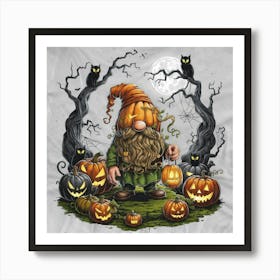 Halloween Gnome Art Print