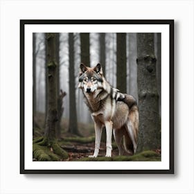 Wolf In The Forest 36 Art Print