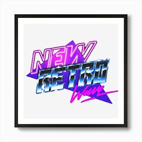 Synthwave New Retro Wave Music Purple Violet Text Art Print