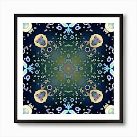 Watercolor Abstraction Blue Fog Art Print