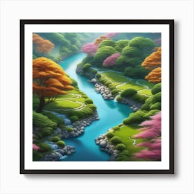 Peaceful Countryside River Miki Asai Macro Photography Close Up Hyper Detailed Trending On Artst (18) Art Print