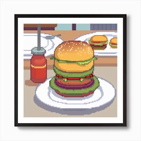 Pixel Burger 1 Art Print