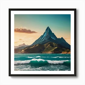 Mountain And Ocean Art Print