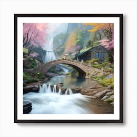 house by the bridge Art Print