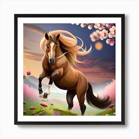 Horse In The Spring Art Print