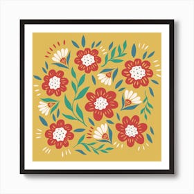 Golden Garden Square Art Print