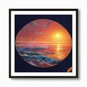 Sunset On The Ocean Art Print