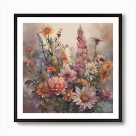 watwercolor Flowers Art Print