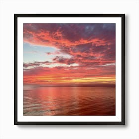 Sunset Over The Ocean Art Print