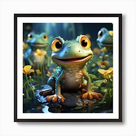 Frogs In The Forest Art Print