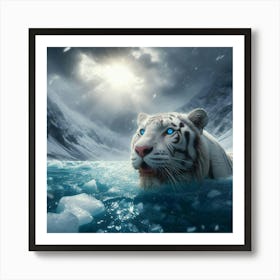 White Tiger Art Print