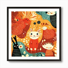 Playful And Whimsical A Pattern Featuring Whimsical Creatures Playful Patterns And A Touch Of Mag 136562514 (7) Art Print