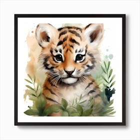 Tiger Cub Painting Art Print