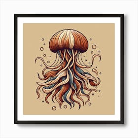 Elegant Jellyfish with Flowing Tentacles Art Print