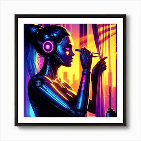 Futuristic Girl 1 Art Print