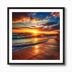 Sunset On The Beach 340 Art Print