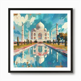 A Taj Mahal In Agra Expressive Strokes Illustrat 1719953822 3 Art Print