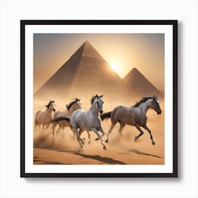 Horses Running In The Desert Art Print