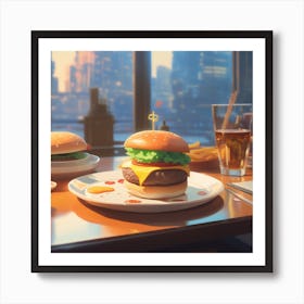 Burgers And Fries 2 Art Print